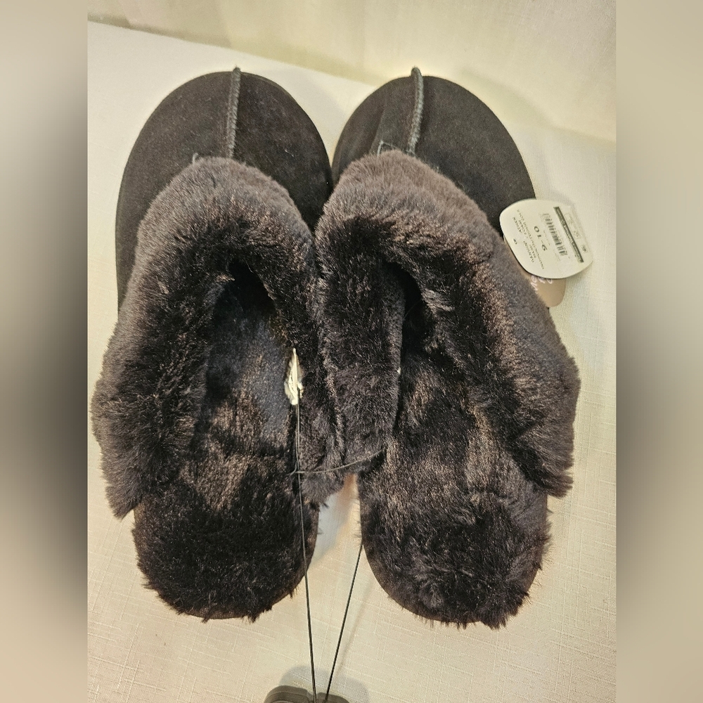 Nwt Secret Treasures 9-10 Suede Faux Fur Slippers - Picture 5 of 8